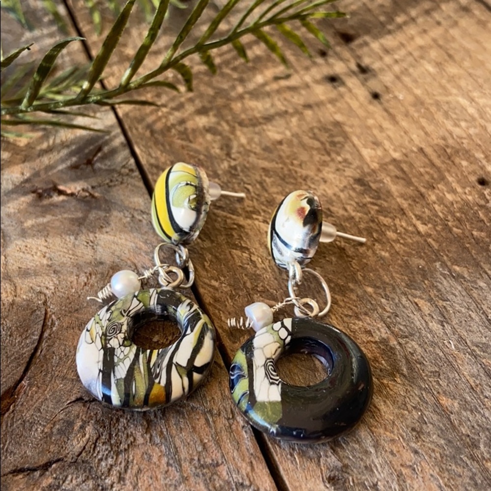 Whimsical Artisan Pearl Earrings